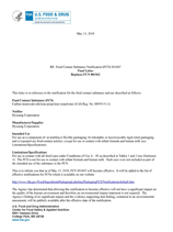 FDA FCN(Food Contact Substance Notification)